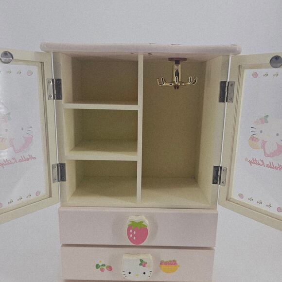 RARE Vintage 2001 Sanrio Hello Kitty Pink Angel Wooden Jewelry Box Organizer - Picture 2 of 12
